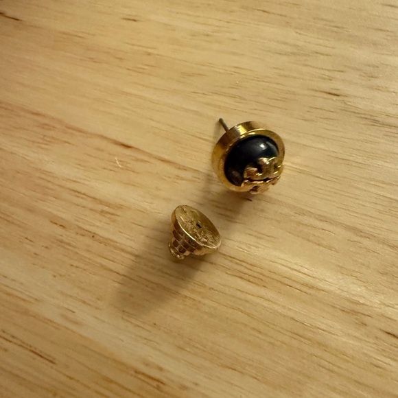 Tory Burch Jewelry - Tory Burch Gold and Navy Blue Stud Earring